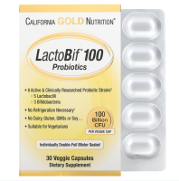 California Gold Nutrition LactoBif 100 Probiotics 100 OR 5 Billion CFU Supports Digestive and Gut Health 30 OR 60 Veggie Capsules