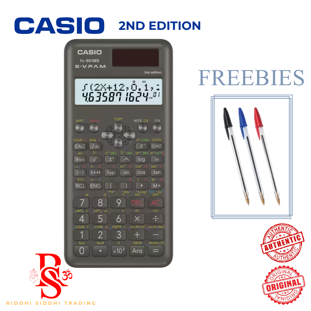 Casio Scientific Calculator FX-991MS 2nd Edition Original Scientific Calculator with Hard Case
