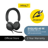 Jabra Evolve2 40 SE MS Stereo/Mono Wired Headsets USB-C/A Passive Noise Cancelling Headphones