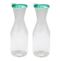 URBAN KITCHEN PET (Polyethylene) Round Carafe with Green Lid 1L B1T1 [NOT LEAKPROOF] [NECA309B1T1 - GREEN]