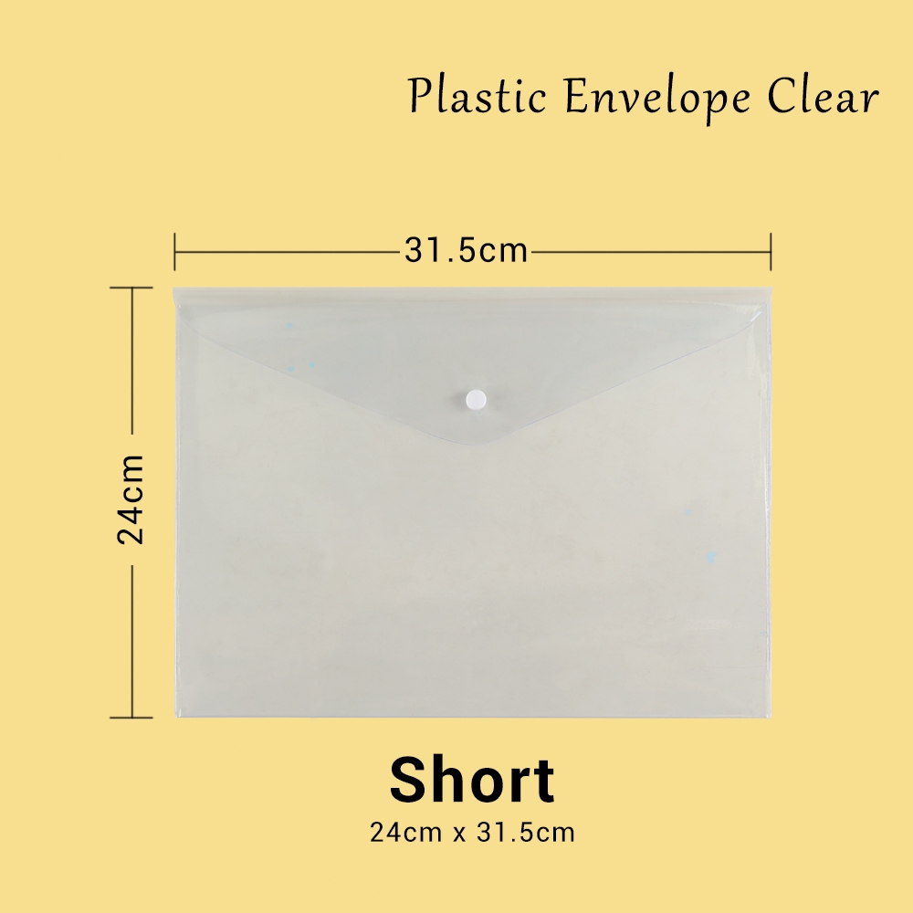 Clear Plastic Envelope Short and Long size Available For Documents Organizer school supply office supply