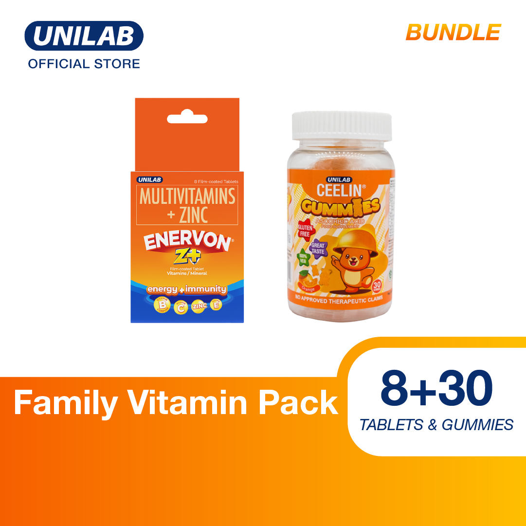 Family Vitamin Pack: Enervon Z+ 8s + Ceelin Gummies 30s