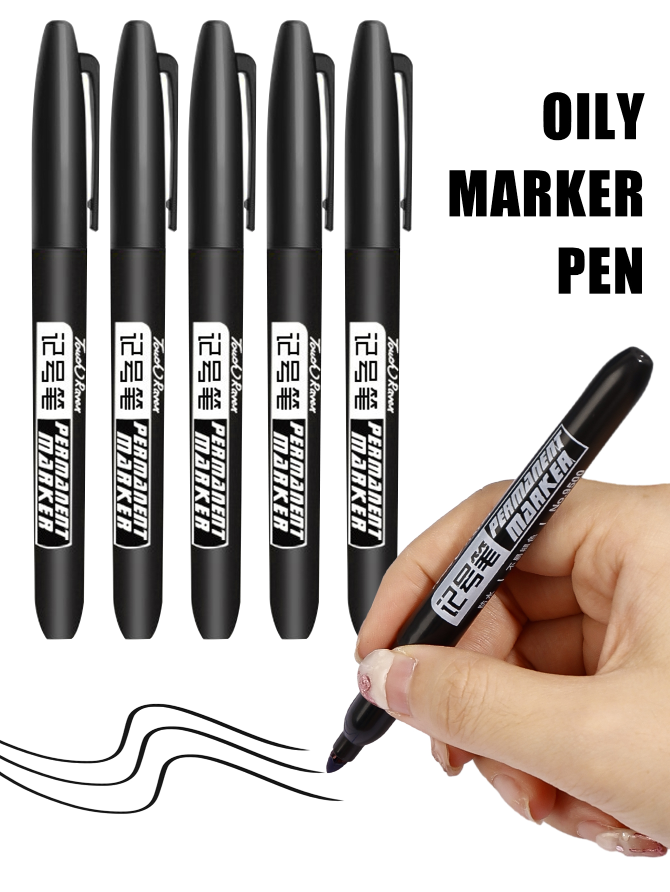 wholesale // 20Pcs Permanent Marker Pen / Drawing Markers / Oil-Based Waterproof Markers / Black Blue Red Ink Sketch Pens / Stationery Art School Supplies