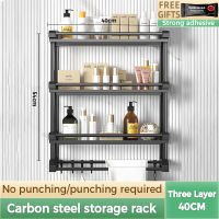 DecorX 304Stainless Steel Bathroom Shelf Bathroom Organizer Towel Rack Wall Mounted Organizer Shelf Rack Rustproof Hooks