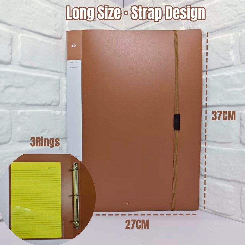Long Binder Folder Arch File With 5Holes Binders File Organizers Refill Pockets Strap Design School Office