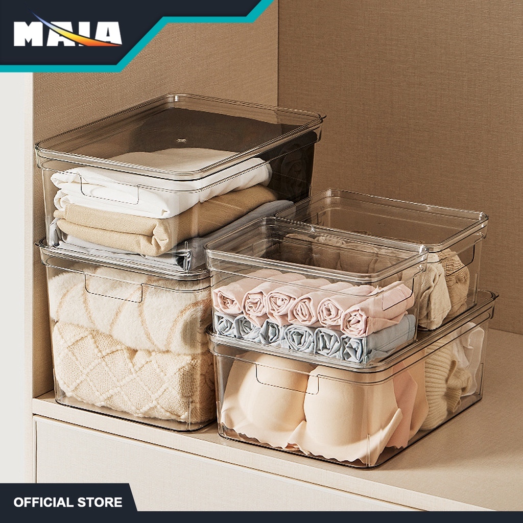 plastic transparent portable storage box with