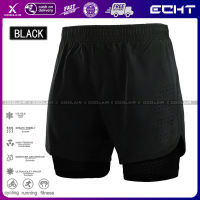 COOLAIR Mens 2-in-1 Running Shorts Quick Drying Breathable Active Training Exercise Jogging Cycling Shorts with Longer Liner