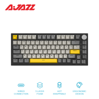 Ajazz AK820 Wired Detachable Mechanical Keyboard CNC Knob Control 75% Gasket Mount Gaming Keyboard
