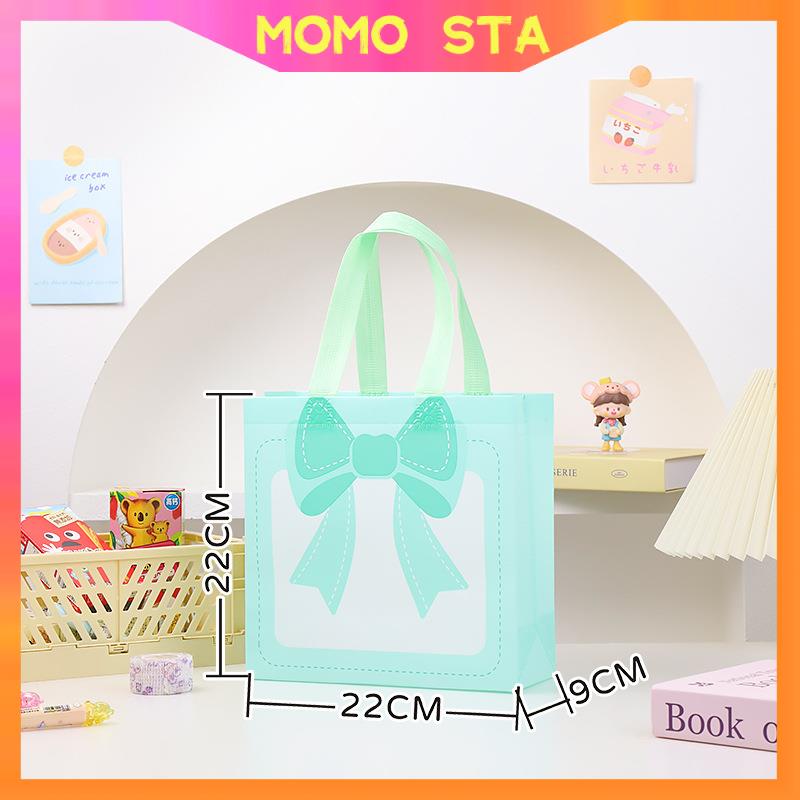 MOMO Cute Cartoon Colorful Handheld Bag Rabbit Bear Bowtie Series Snack Bag Non-woven Portable Gift Bag