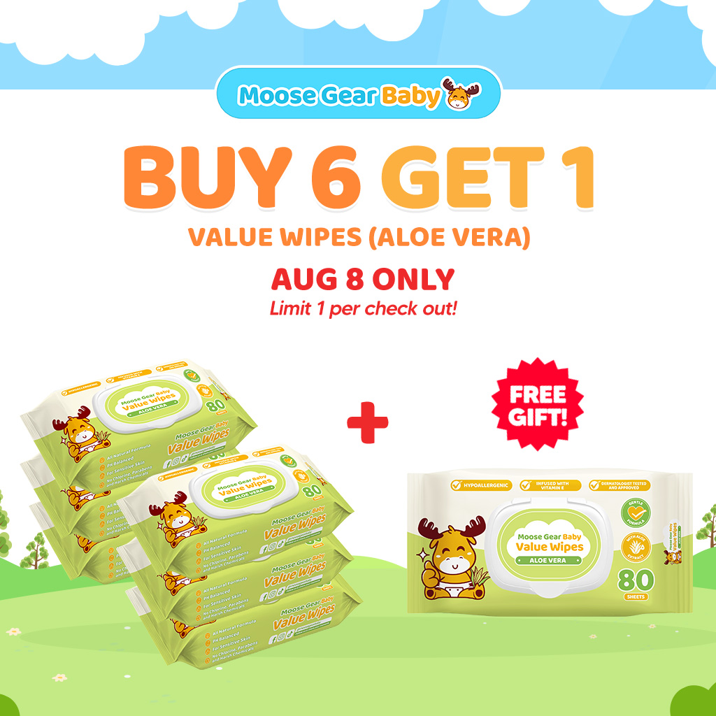 Moose Gear Baby Value Wipes Aloe Vera Scent 480s (6PACKS) Hypoallergenic w/ Vitamin E & Aloe Extract