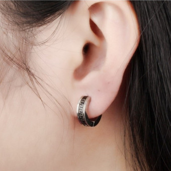 Product Review Infinity Earring Stainless Steel Hypoallergenic Hoop Earrings Stainless Steel Black For Men Earring Jewelry Great Wall
