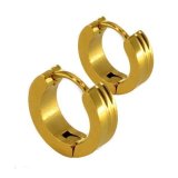 SS155B Stainless Steel Mid Shiny Gold Earrings Medium Size August 2018 - 3 SS155B Stainless Steel Mid Shiny Gold Earrings Medium Size - 3