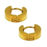 SS155B Stainless Steel Mid Shiny Gold Earrings Medium Size August 2018 - 2 SS155B Stainless Steel Mid Shiny Gold Earrings Medium Size - 2