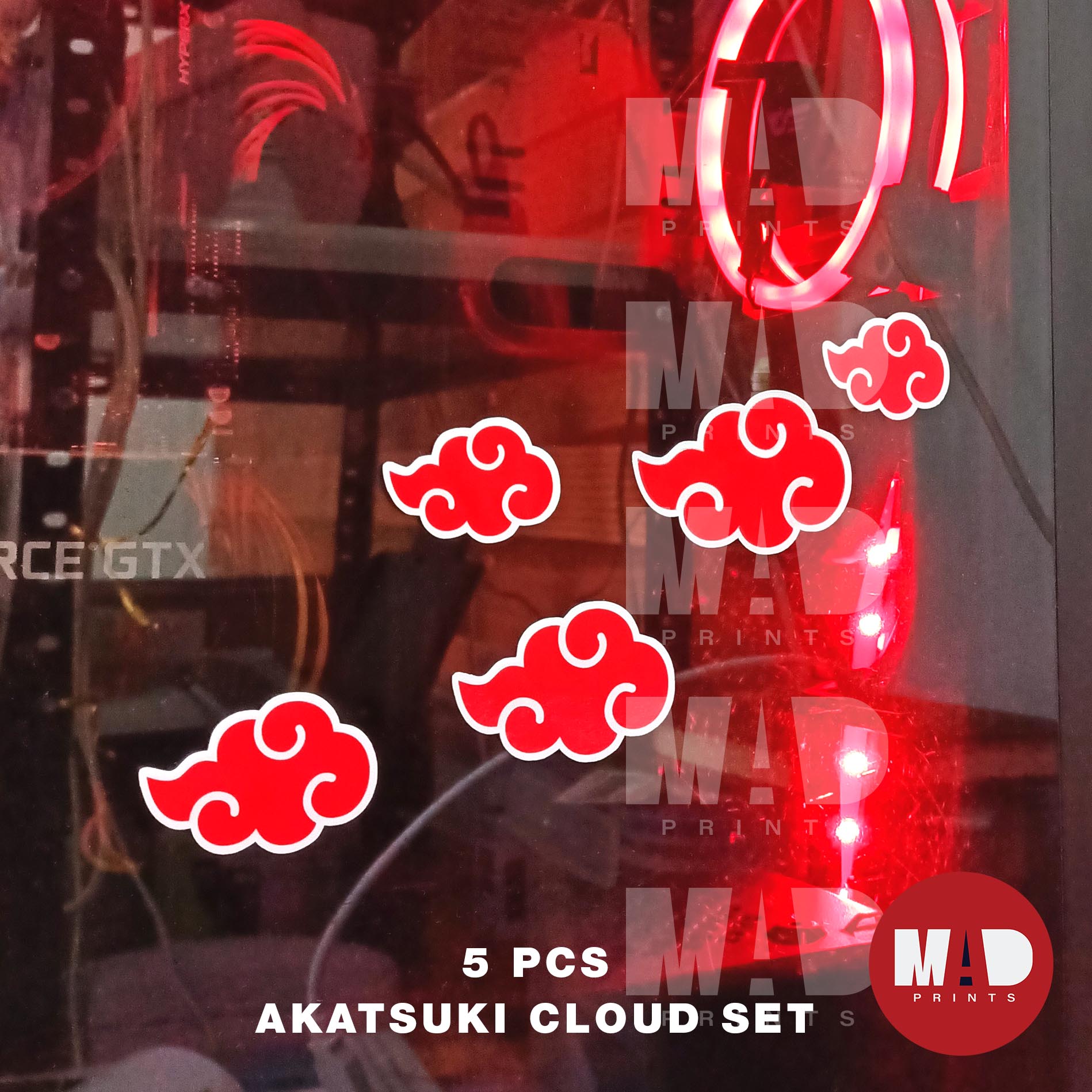 Akatsuki Cloud - Naruto - Waterproof Vinyl Sticker Laminated