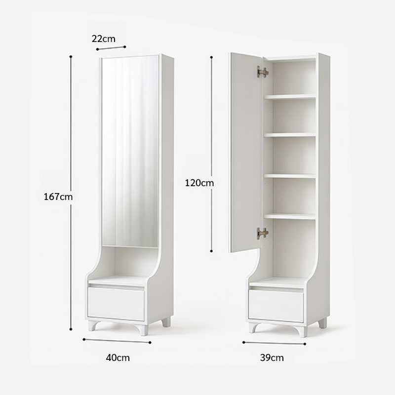 Full-length Mirror Floor-standing Hidden Multi-layer Storage Cabinet Modern Storage Mirror Dressing Mirror for Home Bedroom
