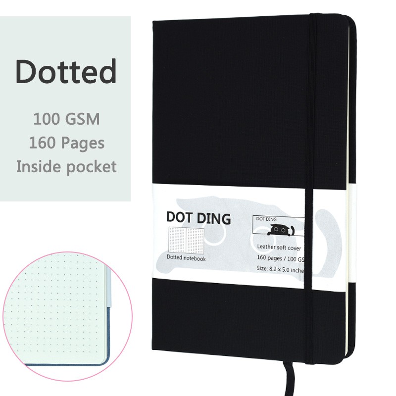 Dotted Notebook A5 Journal Bujo 80 sheets paper Hard cover 100 GSM DIY Planner School supplies Stationery