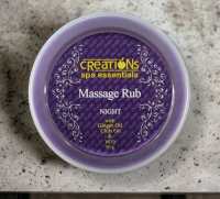Creations Spa Essentials Massage Rub available 50g and 10g NIGHT