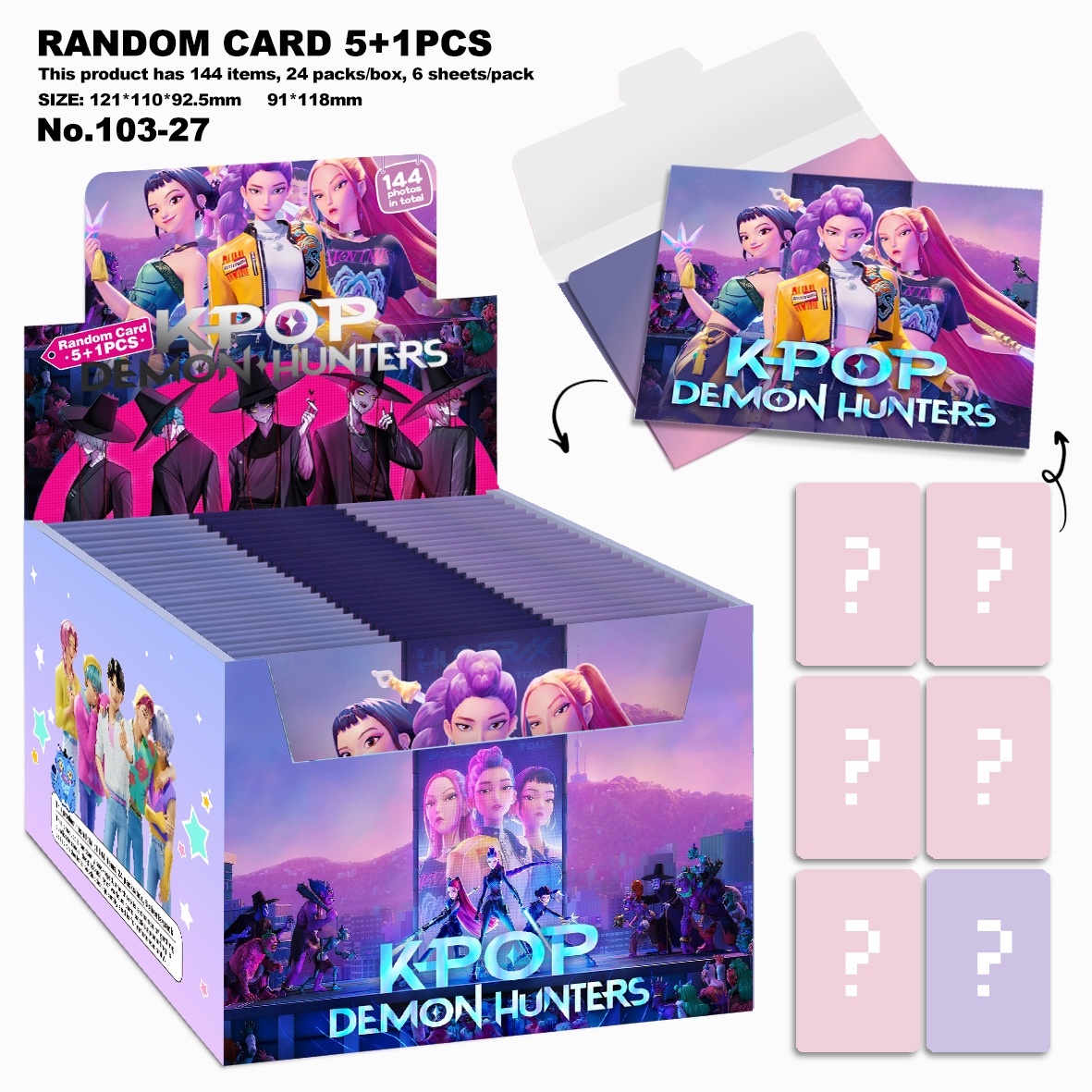 5+1PCS/PACK Rondom KPop Demon Hunters Photocards Rumi Jinu Derpy Tiger Saja Boys Lomo Cards