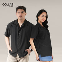 COLLAB BY INSPI Premium Ripstop Cuban Polo for Men with Buttons Casual Tops for Women Korean Style Formal Wear Relaxed Fit Menswear