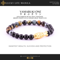 Yamabuki I Bracelet (Koi Charm in Natural Black Onyx Golden Blue Tigers Eye Brown Tigers Eye and Hematite) | Lucky Life Manila Charms and Accessories