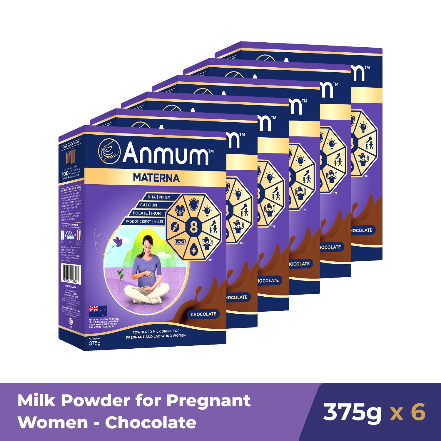 Anmum Materna Pregnancy Milk Powder Chocolate 375G x6