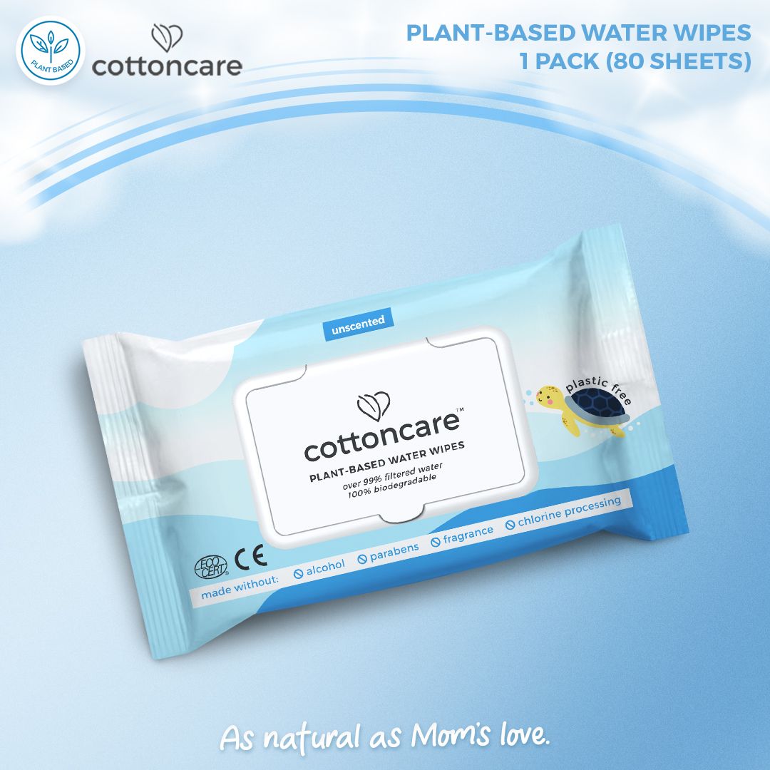 Cottoncare™ Organic Plant-Based Water Wipes Natural Non-Toxic Biodegradable Baby Unscented Infant set diapers Newborn Toddler Girl Boy Central