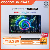 【NEW】COOCAA 43 Inch QLED GOOGLE TV Dolby Audio Eye Care Find My Remote(43F1)w/ wall bracket