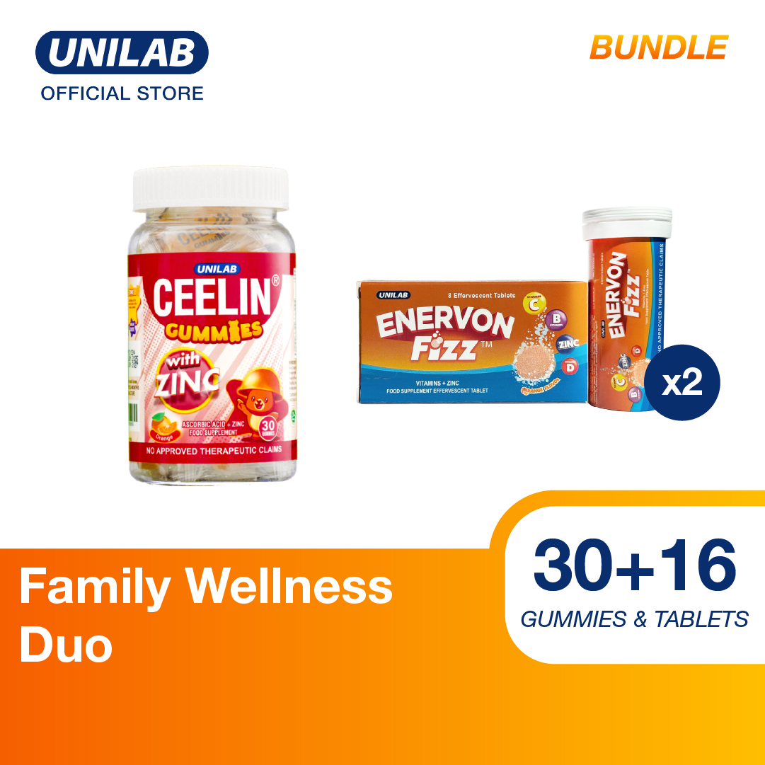 [Family Ready Pack] Enervon Fizz + Ceelin Gummies with Zinc 30s