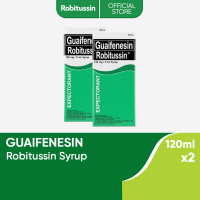 Robitussin Syrup Guaifenesin 120ml (Pack of 2) for Cough with Sticky Phlegm Helps Clear Chest Congestion