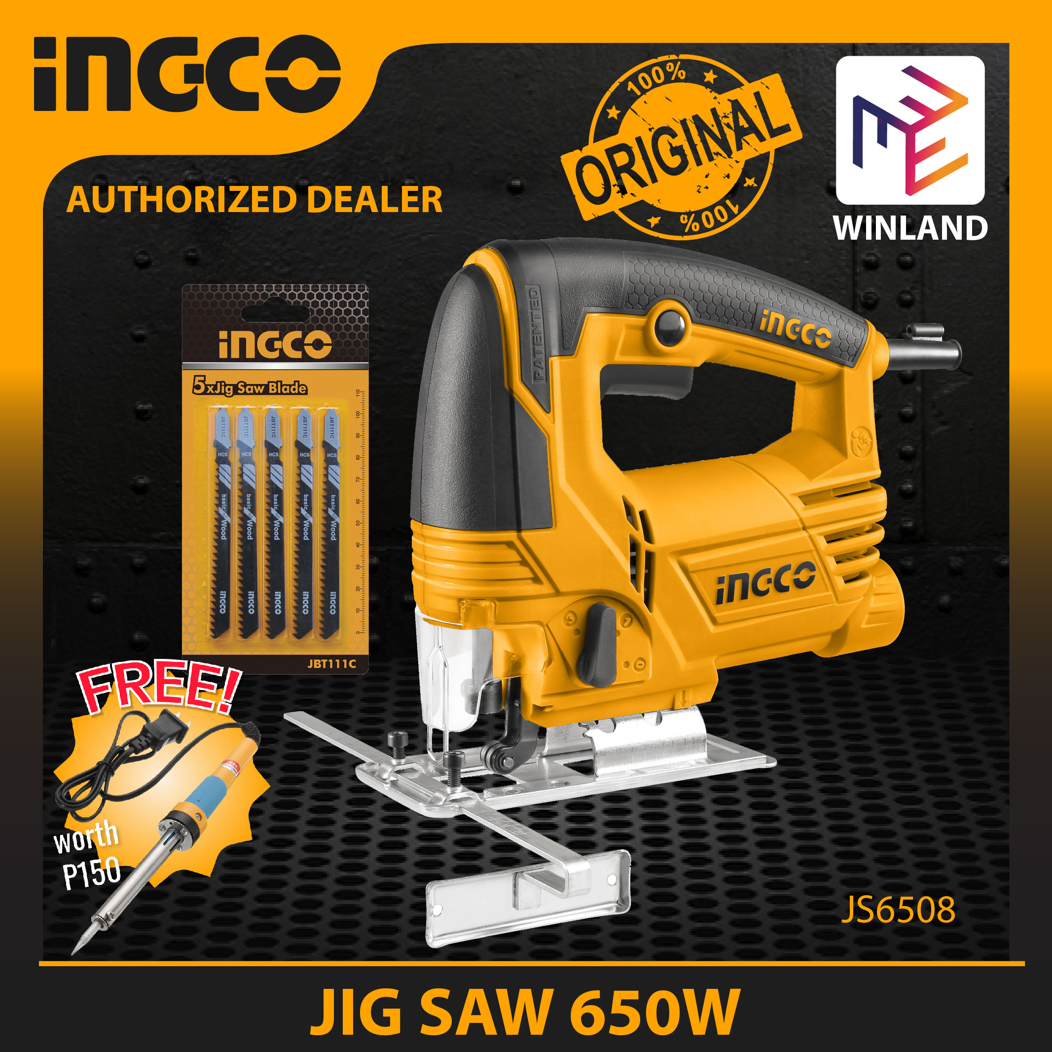 INGCO Original Industrial Jig Saw Jigsaw JS6508 650W with FREE 5pcs