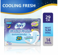 SOFY Cooling Fresh Overnight Sanitary Napkin with Wings 29cm - 14 pcs