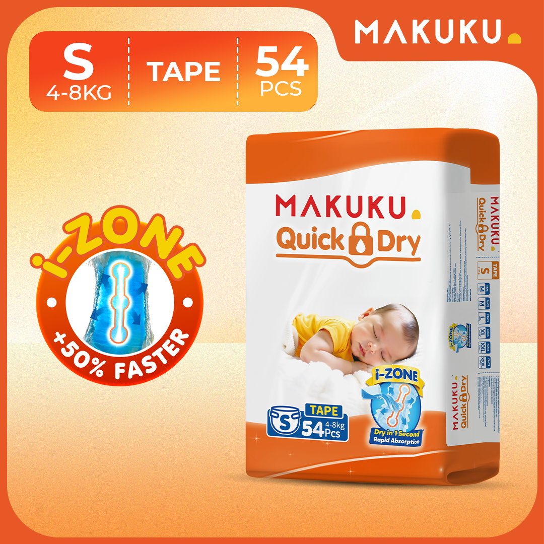 【1 BAG ONLY】MAKUKU Diaper Quick Dry Tape and Pull Up Pants 50pcs Baby M L XL XXL XXXL Ultra Thin Soft and Breathable
