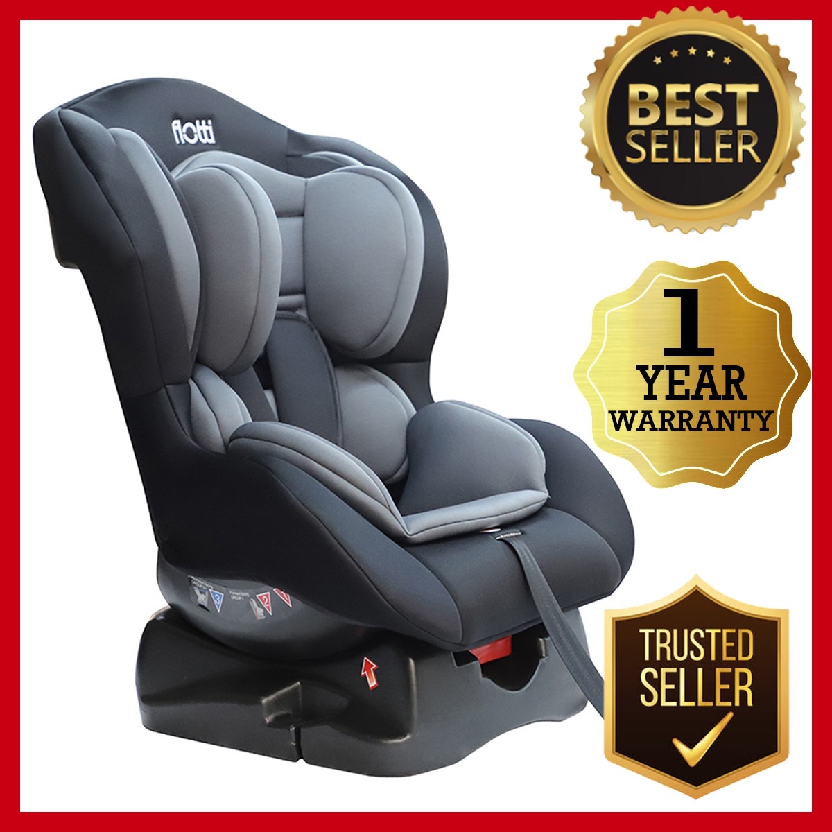 Luna Adjustable Baby Car Seat 0-4yrs. old (up to 18kgs.) (With ICC Certificate)