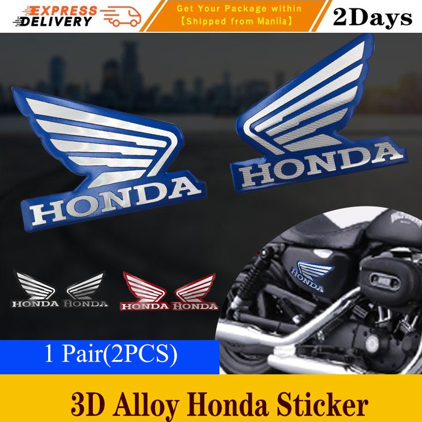 3D Alloy Honda Sticker Metal Angel Wing Car Side Fender Rear Trunk 