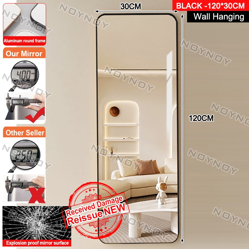 160*50CM HD Whole Body Stand Mirror Floor/Wall Mount Dual Use Vertical Arch Full Body Mirror Metal Frame Full-Length Mirror Explosion-proof Nordic for Bedroom Living Room Live Broadcast