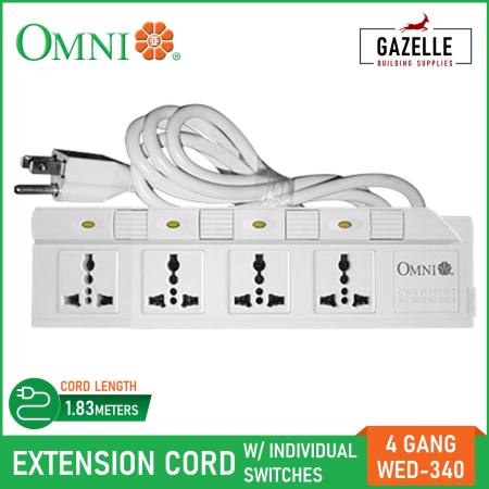 Omni Extension Cord Set with Individual Switch 4 Gang 1.83 meter wire - WED-340 WED340