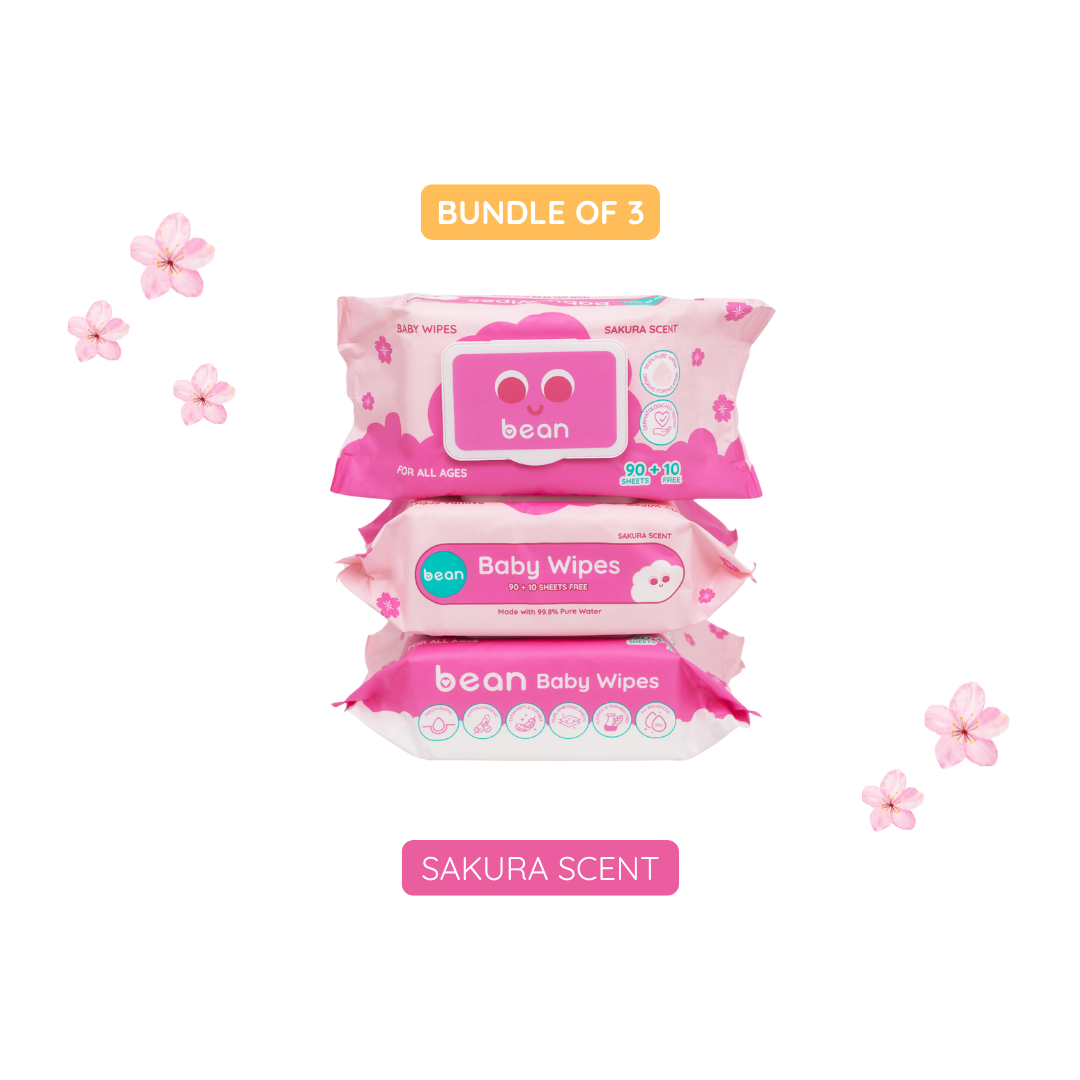 [Bundle of 3] Baby Wipes Sakura Scent 3 x 100 sheets