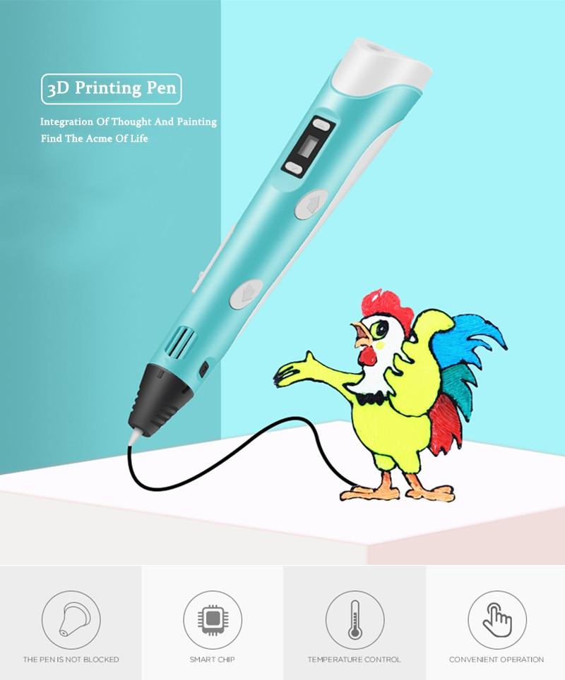 ปากกา 3 มิติ สร้างสรรค์จินตนาการ 3D Printer Pens New 3D printing Pen Three D Printer Pen For Drawing With Plastic PLA/ABS Filament Adapter Creativity Birthday Gift Original Gifts 3d print pen drawing 3 มิติ สร้างสรรค์จินตนาการ