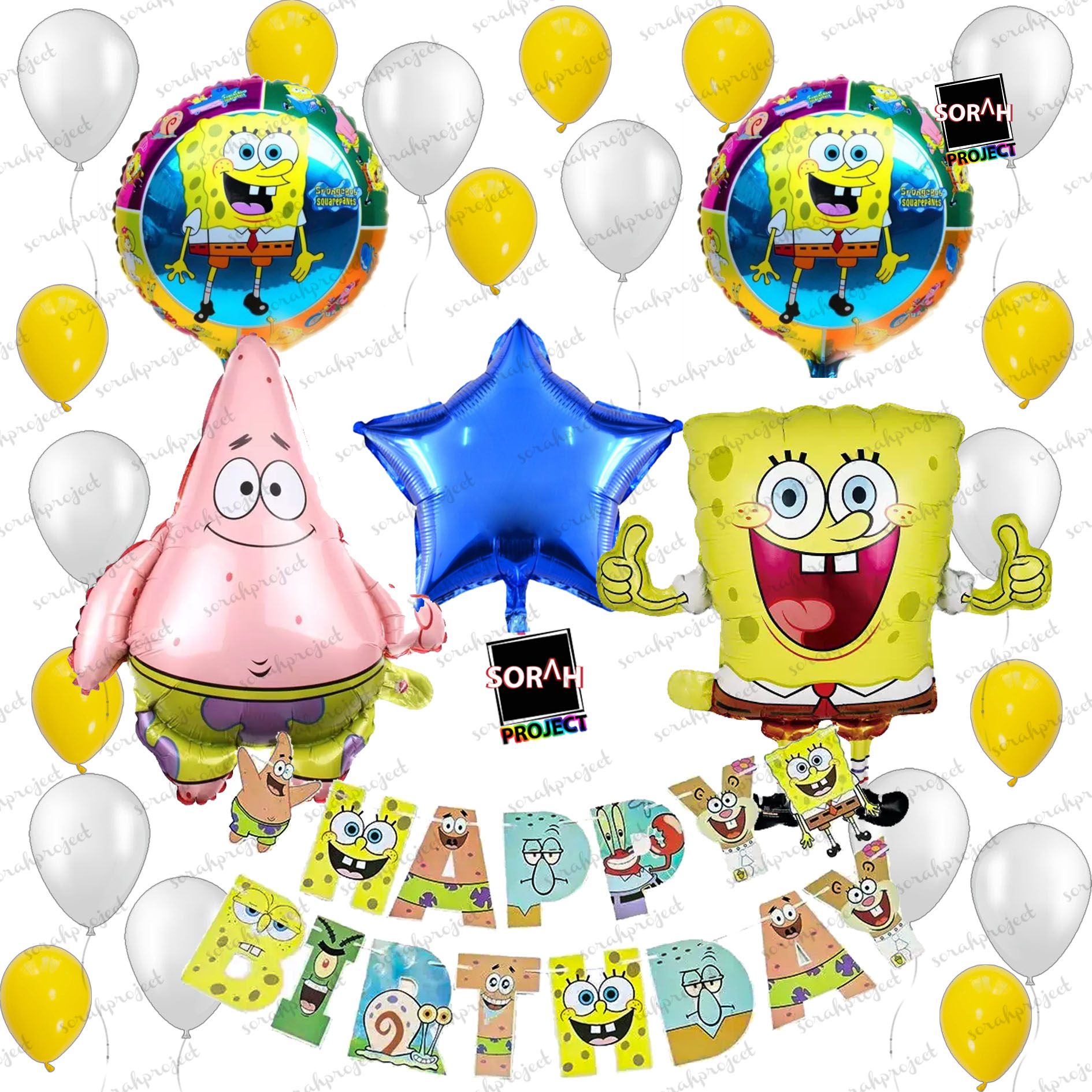 Spongebob Birthday Balloon Decoration Party Theme Set Package DIY Sorah  Project