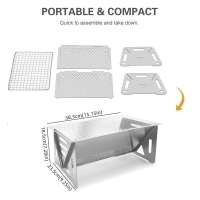 LOOGU Mini Outdoor Griller Portable Stainless Grill Pits Foldable BBQ Grill Camping Barbeque
