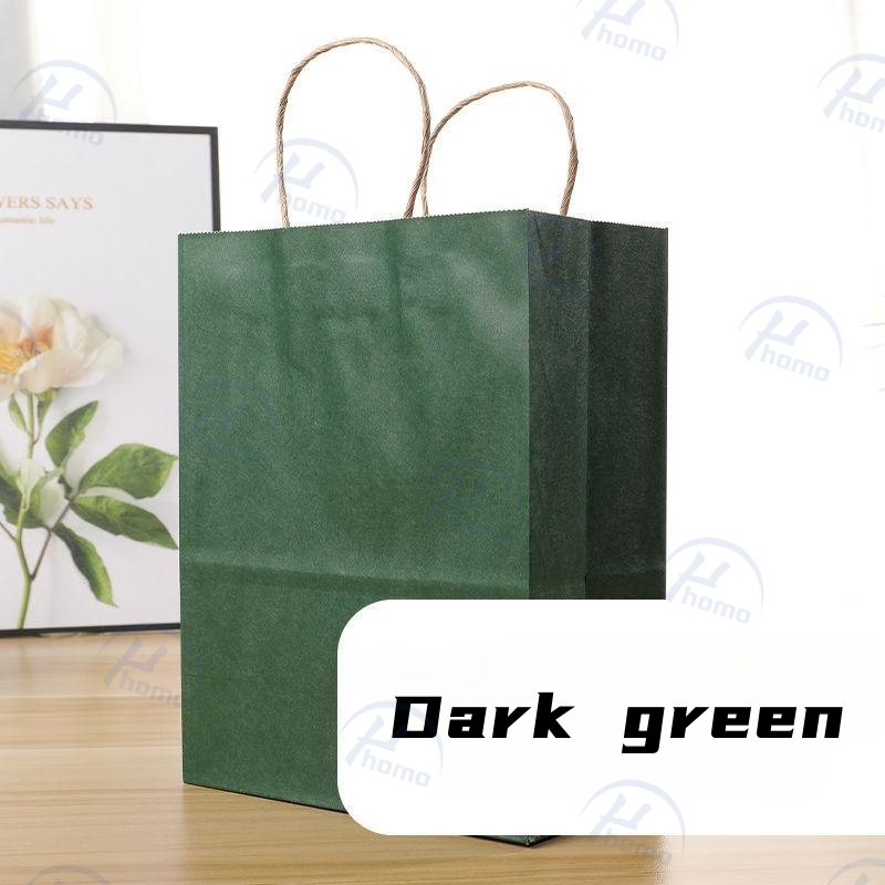 Brown/Red/Green Kraft Paper Bag with Twine Twisted Handle Paper Bags Wedding Gift Bag Birthday Gift Takeaway Packaging Bag
