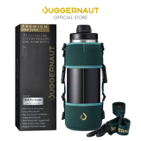 JUGGERNAUT 32oz Stainless Steel Water Bottle with Protective Carry Case and Cross Body Shoulder Strap - Straw Lid Wide Mouth Vacuum Insulated Drinking Flask Jug Tumbler with Bag Sleeve