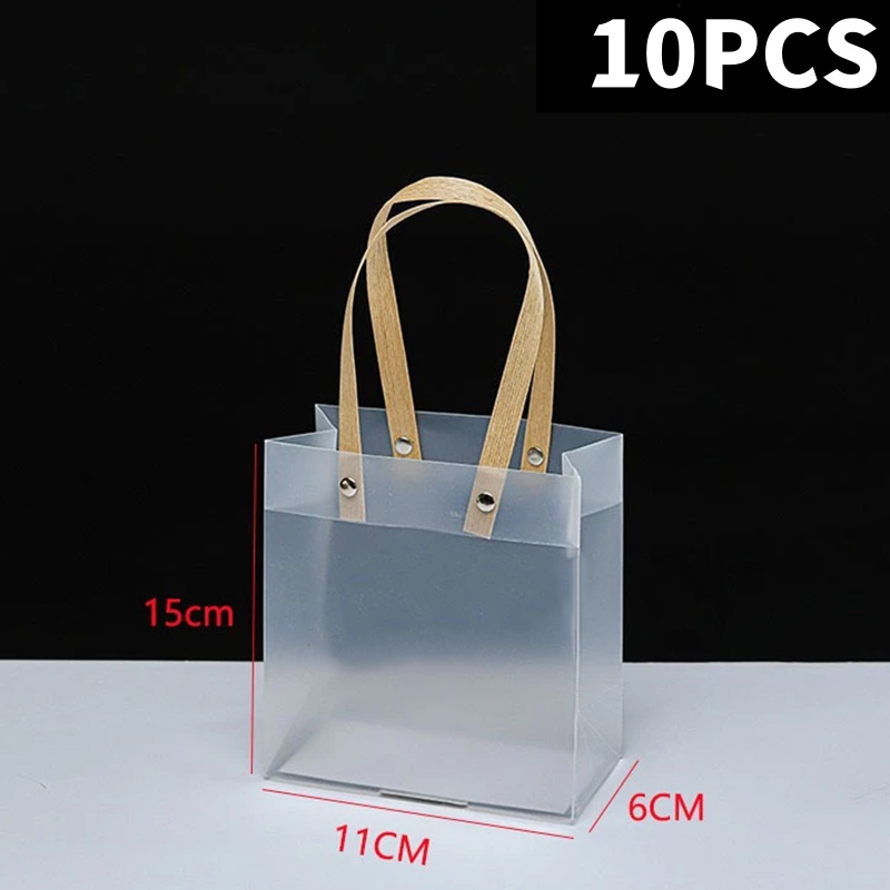 10pcs Frosted PVC Tote Bags Graduation Bags Wedding Party Gifts And Souvenirs Bag Portable Gift Packaging Bags Party Gift Bag