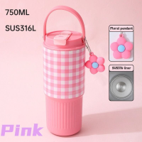 17KM Tumbler 750ML Hot and Cold 316 Stainless Steel Water Bottle with Handle&Straw Office