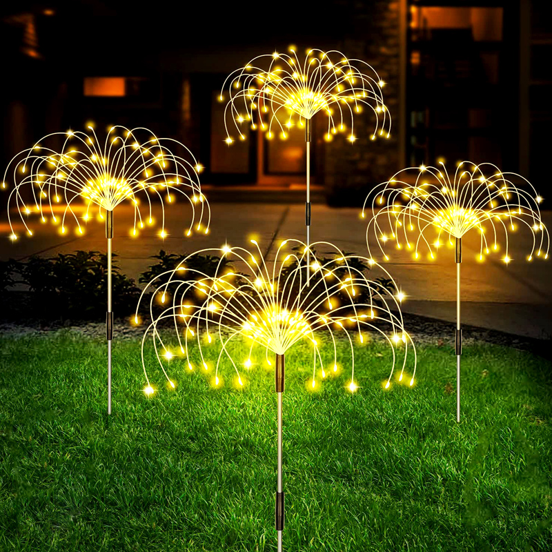 Solar Firework Light Warm Light Outdoor Firework Solar Garden Decorative Lights / Waterproof String Fairy lighting Lawn Light / for Walkway Pathway Backyard Christmas Decoration led lamp