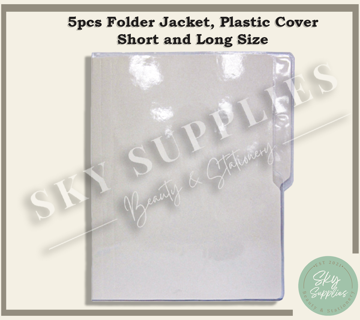 5pcs Folder Jacket Plastic Cover Short and Long Size