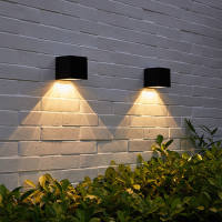 【Local Delivery】Vimite 1/4PCS Led Solar Garden Light Outdoor Waterproof Automatic Sensor Modern Wall Washer Light Up And Down for House Gate Fence Warm Decorative Lamp