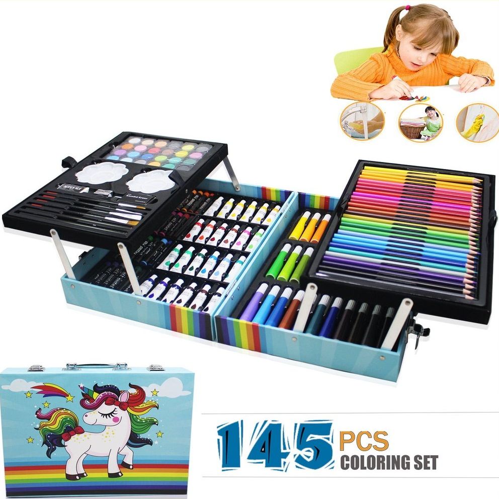 145 pcs Painting Set Colored Pencil & Art Supplies Set with Painting Drawing for kids Coloring Painting Sets