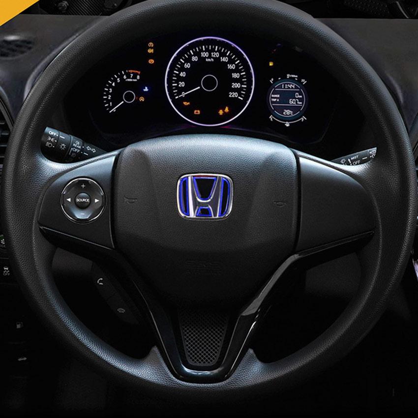 4.5*3.5CM】-Blue- Honda Car Steering Wheel Decoration Front Rear 