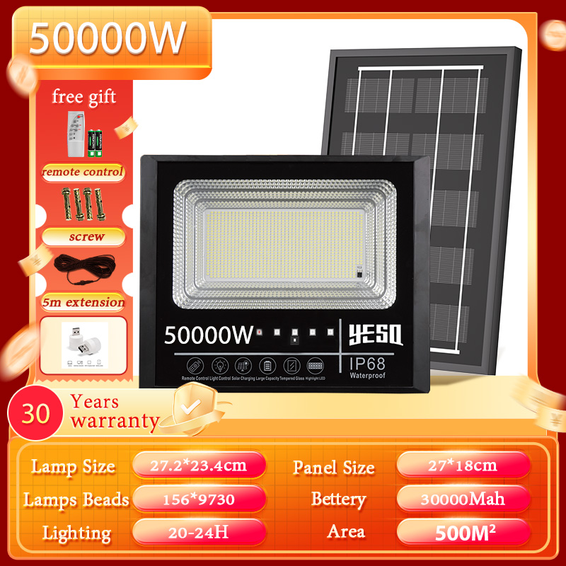 solar light 50000W 100000W Solar Led Lights Outdoor Flood Light Street Lamp Waterproo outdoor waterproof IP68 original 606LED 680000mAh with solar panel garden lamp room night light bulb for courtyard automatic with remote